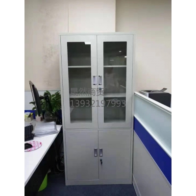 高低對(duì)開(kāi)玻璃文件柜